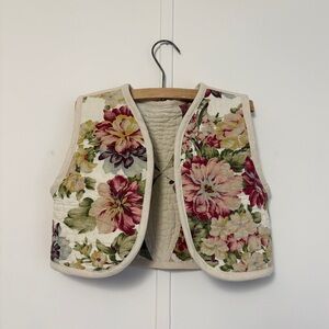 Child’s Upcycled Floral Quilted Vest 4/5